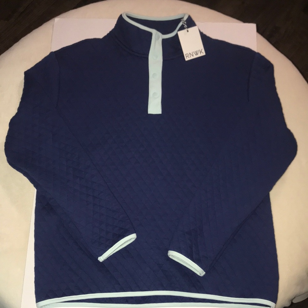 Renwick Navy Quilted Snap Mock